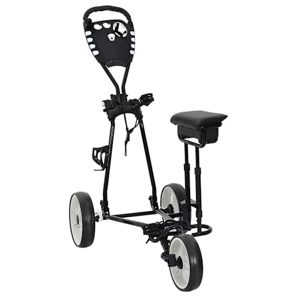 vidaXL Golfik&auml;ru koos istmega Must ja Valge Raud Kokkupandav