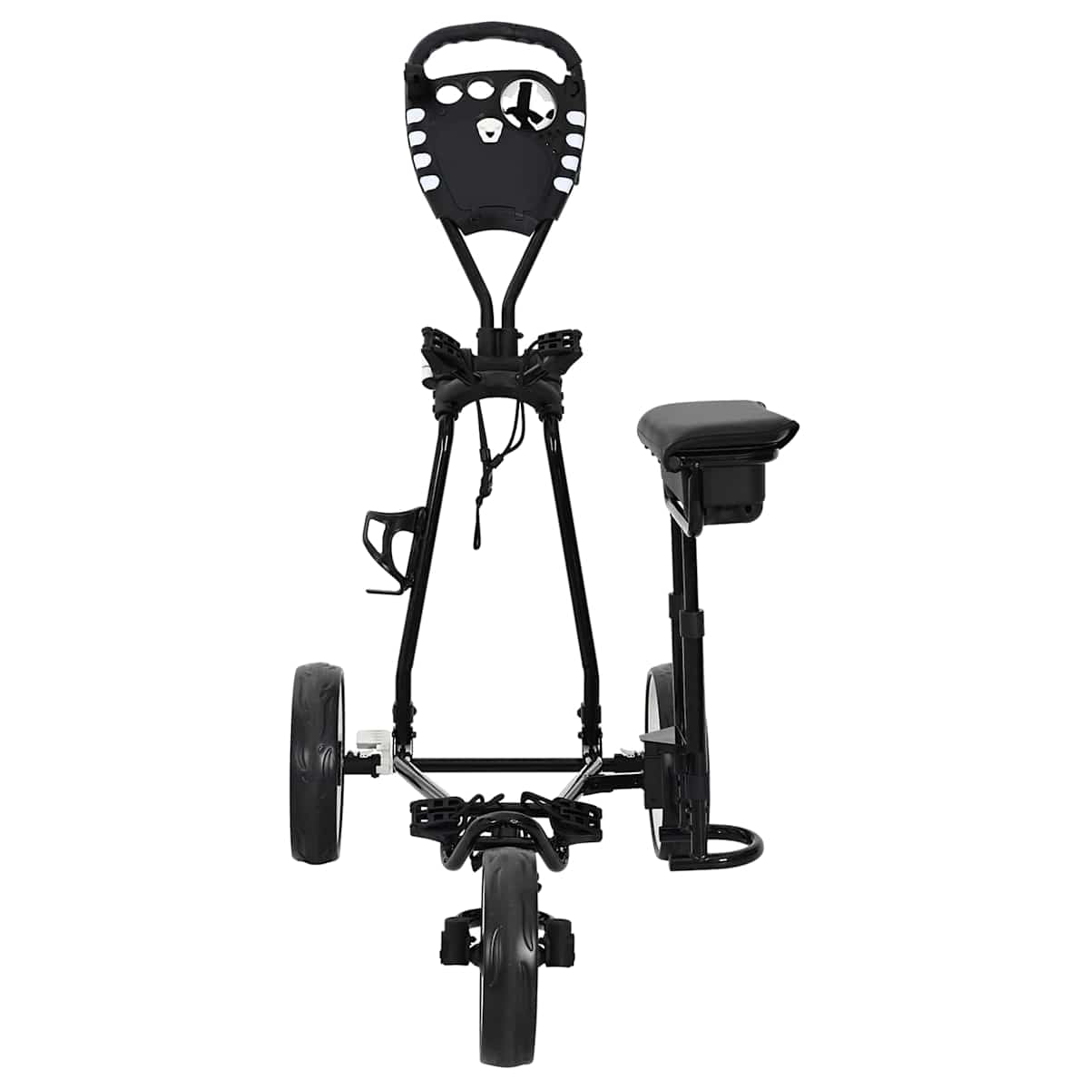 Golf Trolley med sæde Sort og Hvid Jern Sammenklappelig - Billede 3
