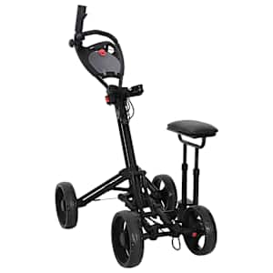 vidaXL Golfik&auml;ru koos istmega Must Alumiinium Kokkupandav