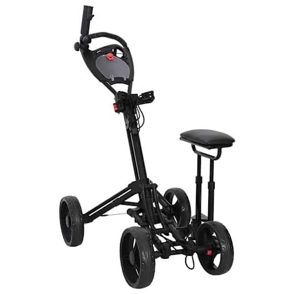 vidaXL Golfik&auml;ru koos istmega Must Alumiinium Kokkupandav
