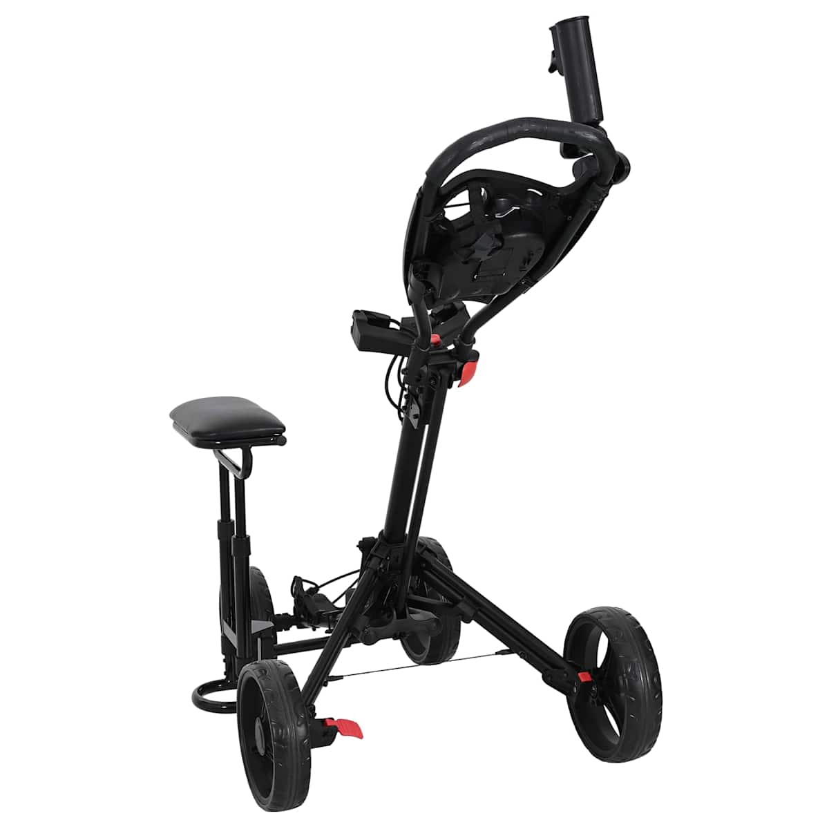 Golf Trolley med sæde Sort Aluminium Sammenklappelig - Billede 5