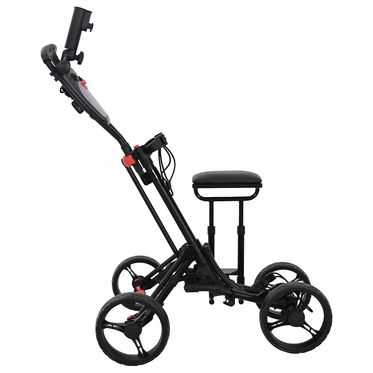 Golf Trolley med sæde Sort Aluminium Sammenklappelig - Billede 4