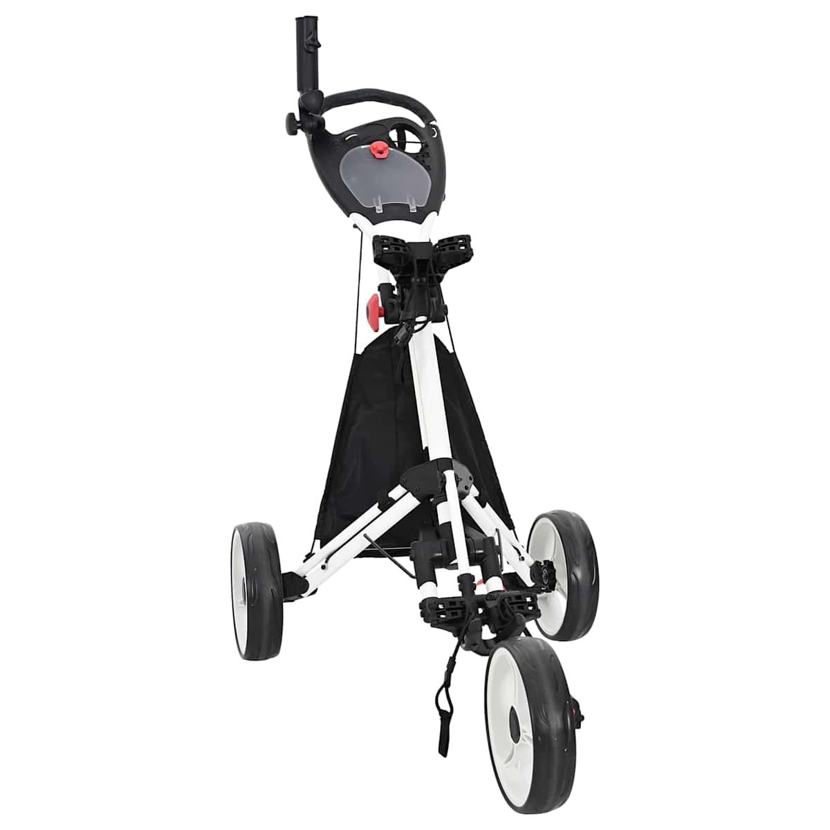 Golf Trolley Sort og Hvid Aluminium Sammenklappelig