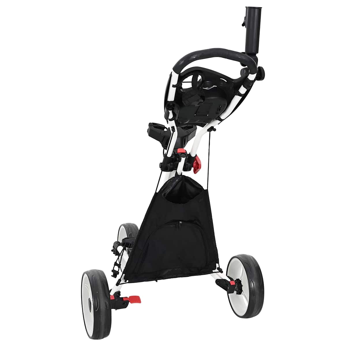 Golf Trolley Sort og Hvid Aluminium Sammenklappelig - Billede 5
