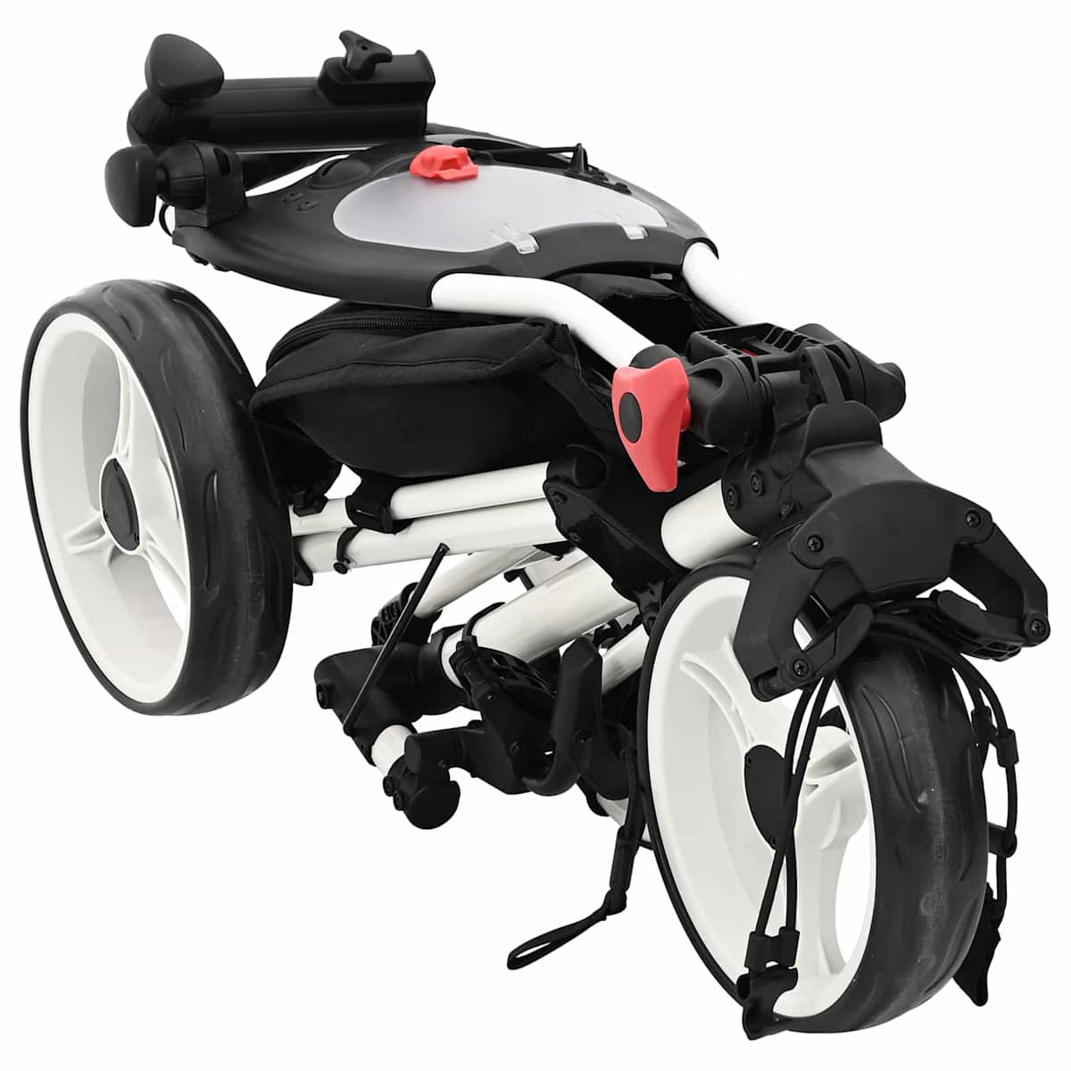 Golf Trolley Sort og Hvid Aluminium Sammenklappelig - Billede 8