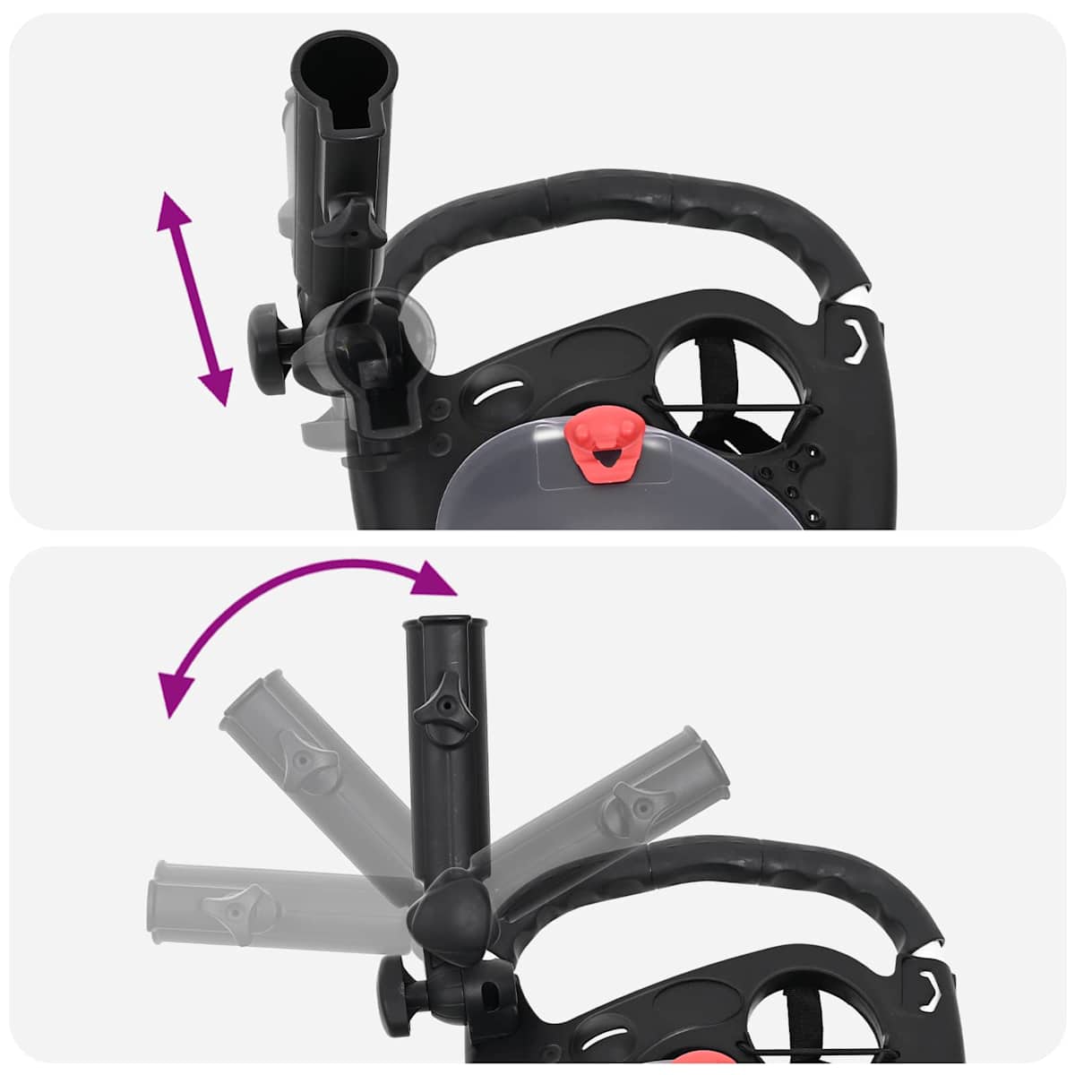 Golf Trolley Sort og Hvid Aluminium Sammenklappelig - Billede 11