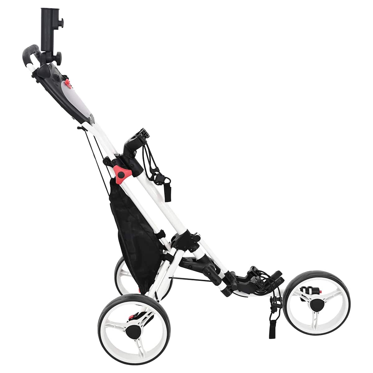 Golf Trolley Sort og Hvid Aluminium Sammenklappelig - Billede 4