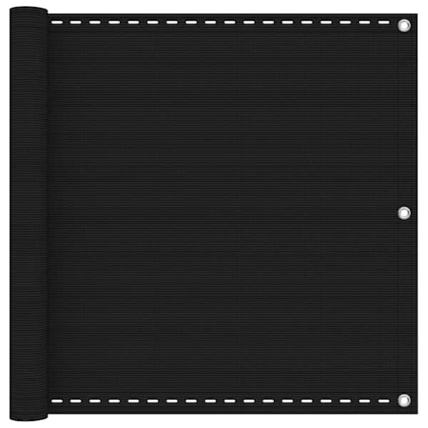 vidaXL R&otilde;du Eesriie Must 75 x 700 cm HDPE ja Alumiinium