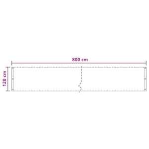 Balkonová clona Černá 120 x 800 cm HDPE a hliník - obrázek 5