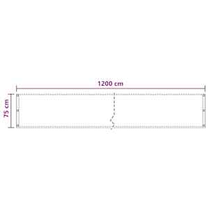 Balkonová clona Hnědá 75 x 1200 cm HDPE a hliník - obrázek 5