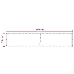 Balkonová clona Krémová 75 x 700 cm HDPE a hliník - obrázek 5