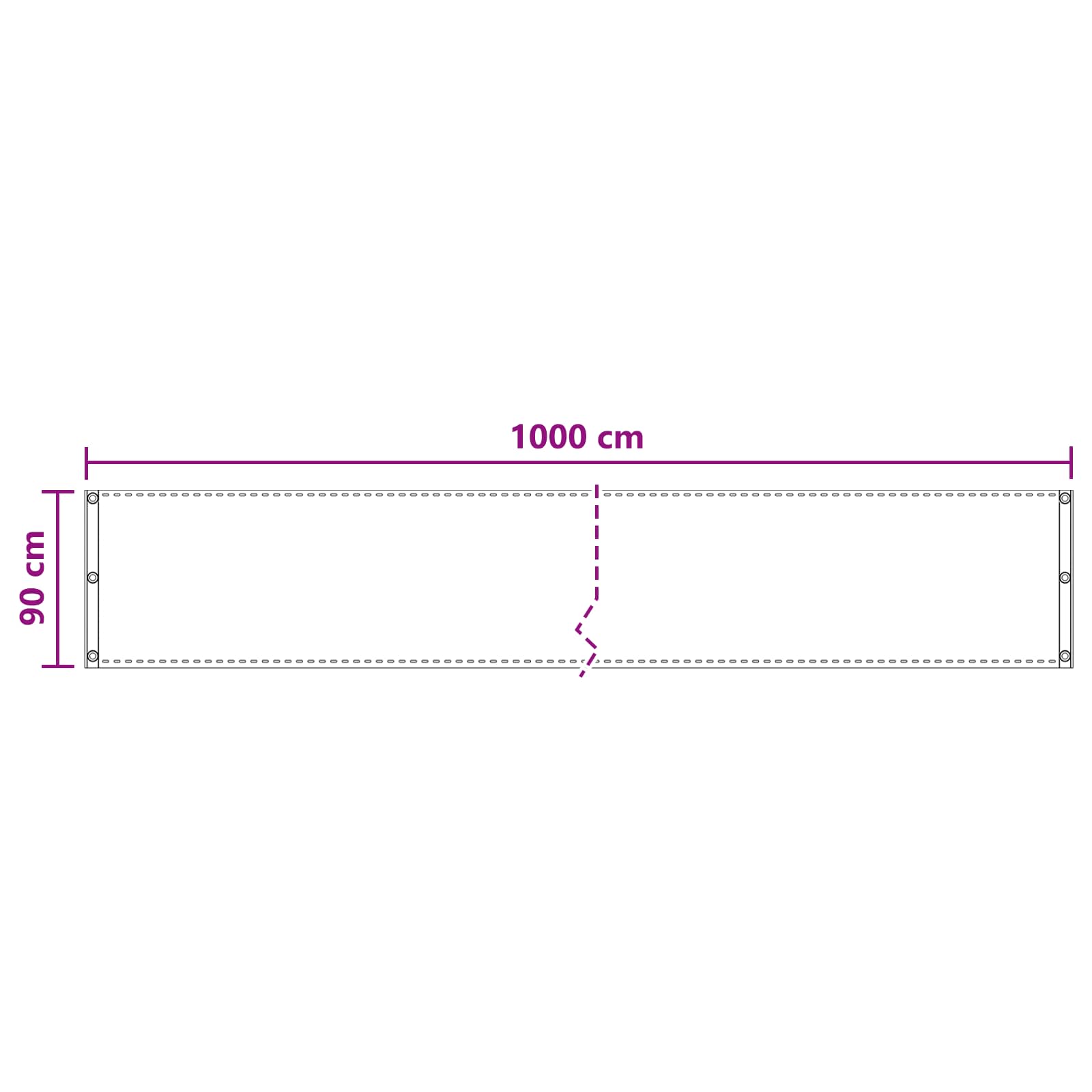 Οθόνη Μπαλκονιού Taupe 90 x 1000 cm HDPE και Αλουμίνιο - Image 5