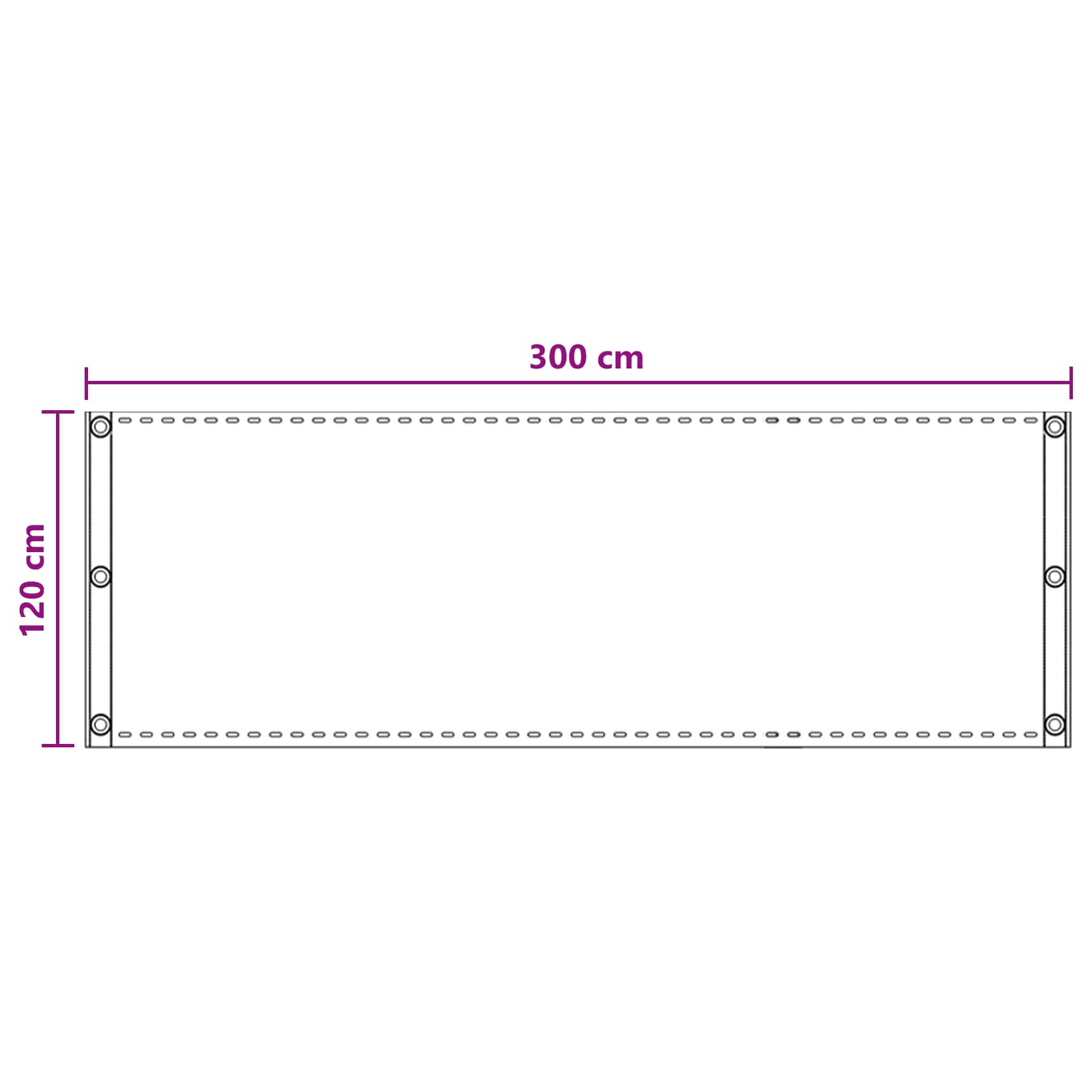 Balkon Scherm Zand 120 x 300 cm HDPE en Aluminium image 5