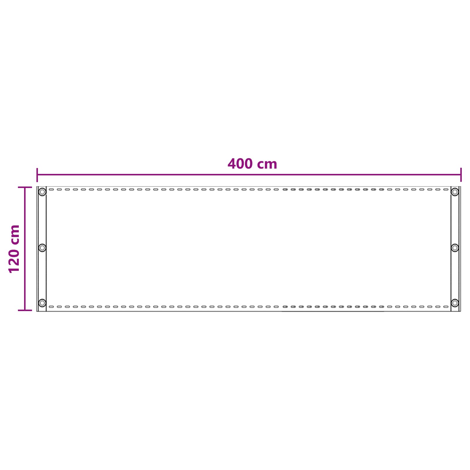 Balkon Scherm Zand 120 x 400 cm HDPE en Aluminium image 5