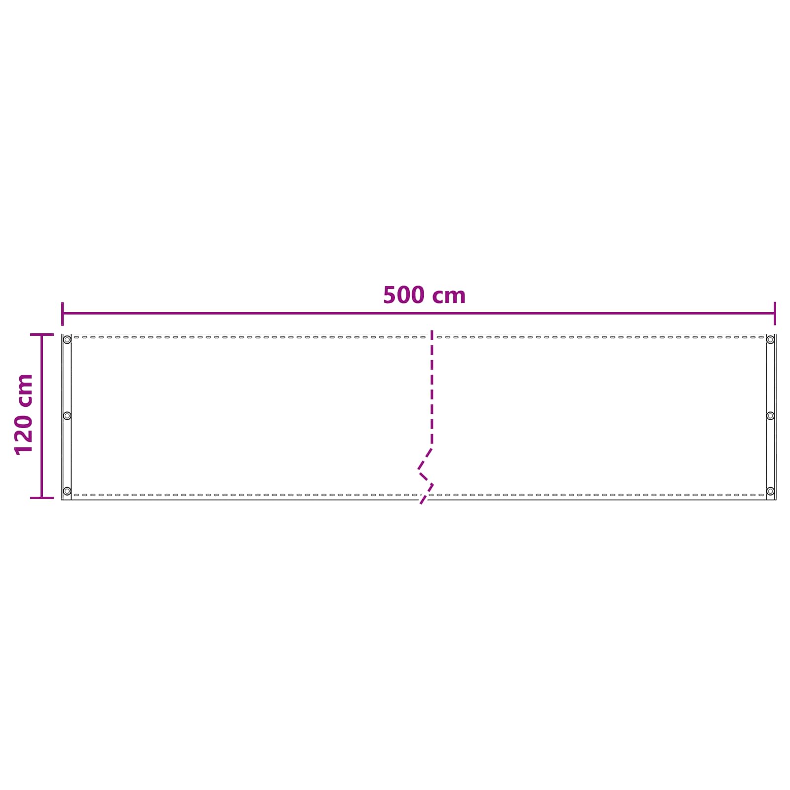 Balkon Scherm Zand 120 x 500 cm HDPE en Aluminium image 5