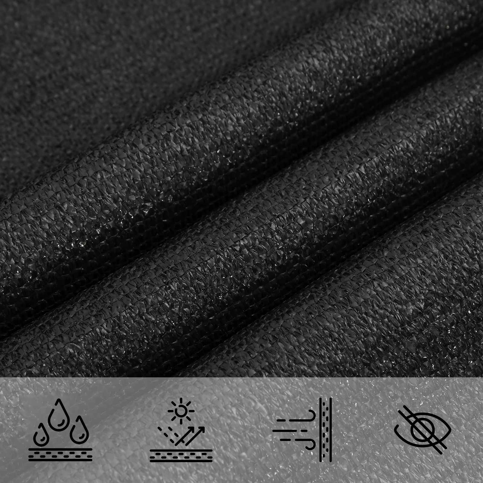 Sluneční plachta Černá 2,5 x 6 m HDPE - obrázek 4