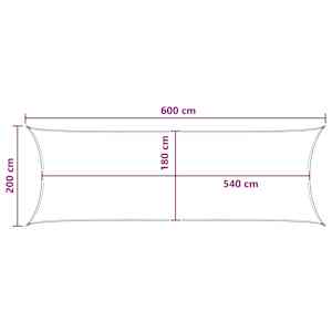 Sluneční plachta Světle šedá 2 x 6 m HDPE - obrázek 8