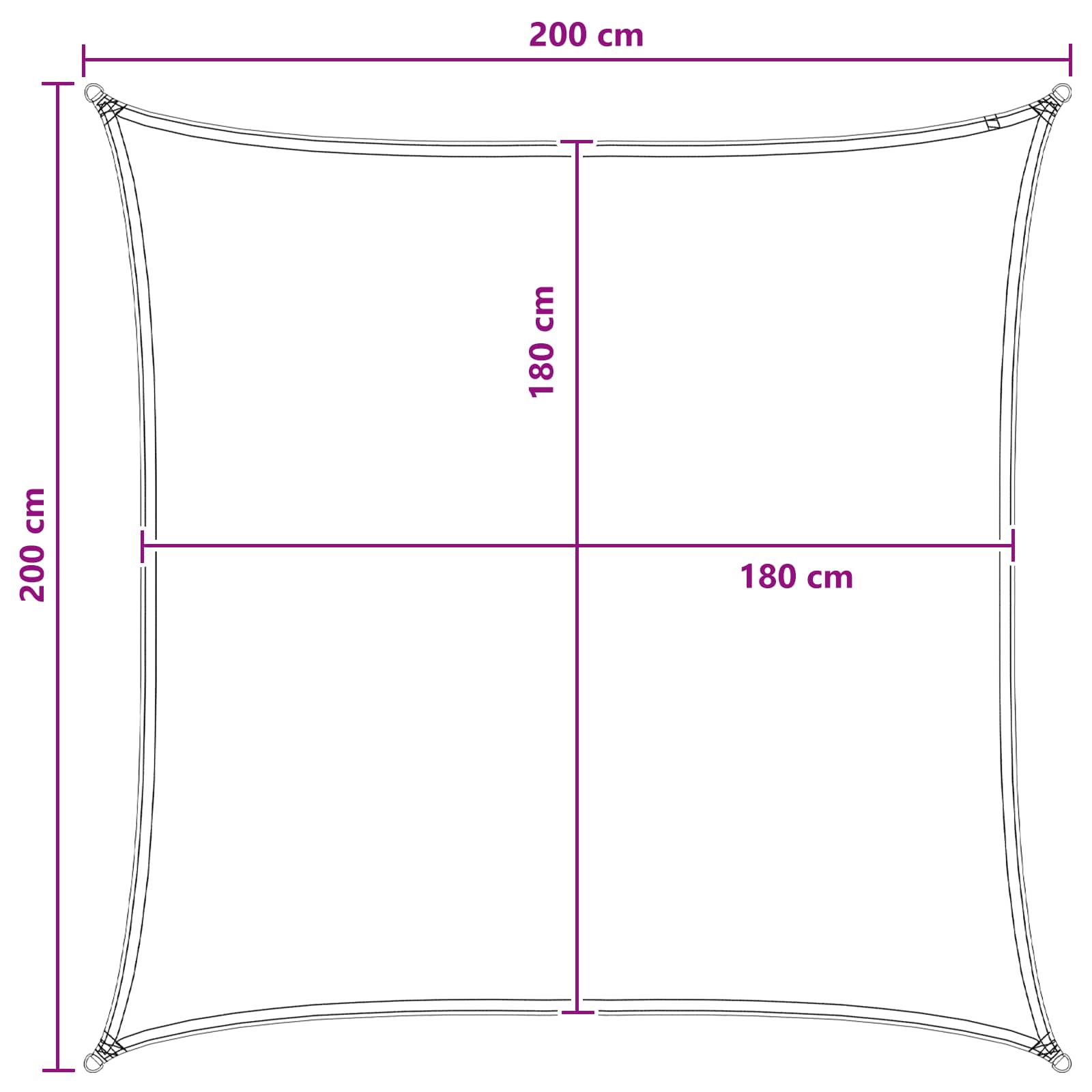Zonneschaduwzeil Antraciet en Wit 2 x 2 m HDPE image 8