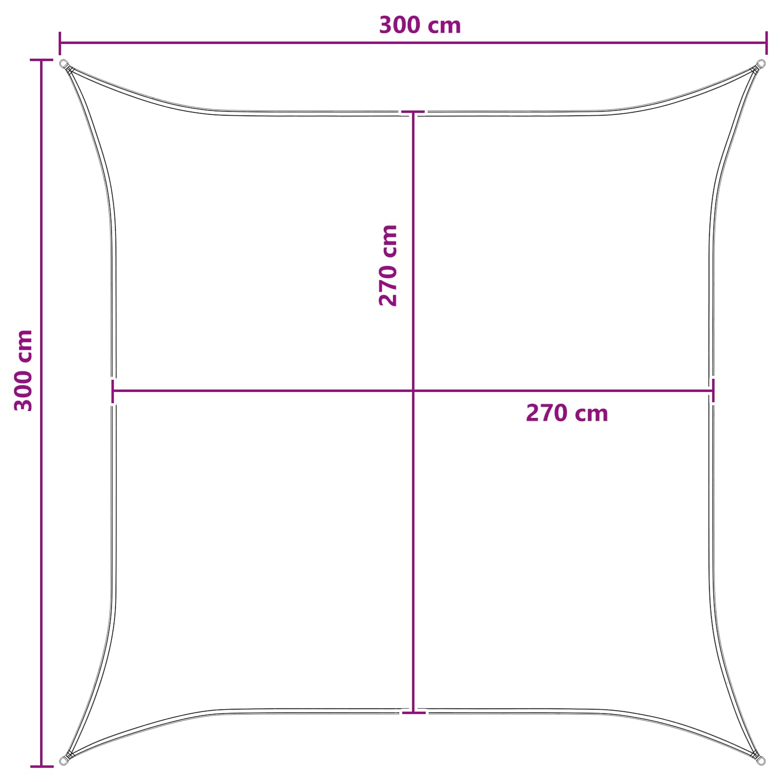 Zonneschaduwzeil Antraciet en Wit 3 x 3 m HDPE image 8