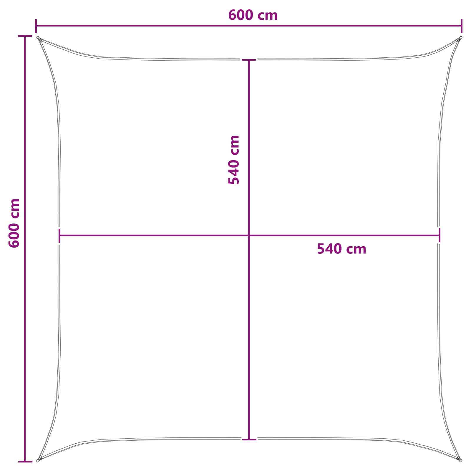 Zonneschaduwzeil Antraciet en Wit 6 x 6 m HDPE image 8
