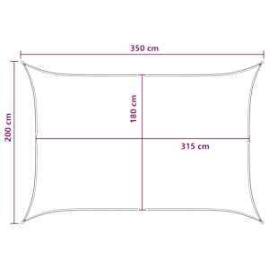 Sluneční plachta Antracitová a bílá 2 x 3,5 m HDPE - obrázek 8