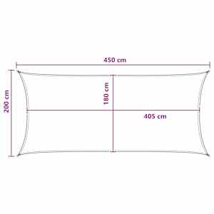 Sluneční plachta Antracitová a bílá 2 x 4,5 m HDPE - obrázek 8