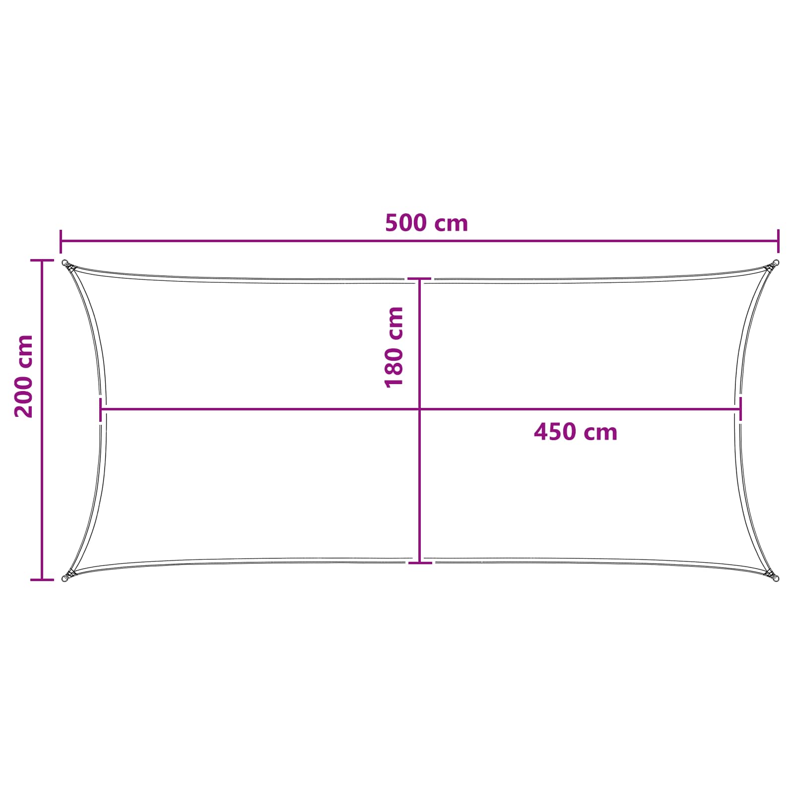 Zonneschaduwzeil Antraciet en Wit 2 x 5 m HDPE image 8