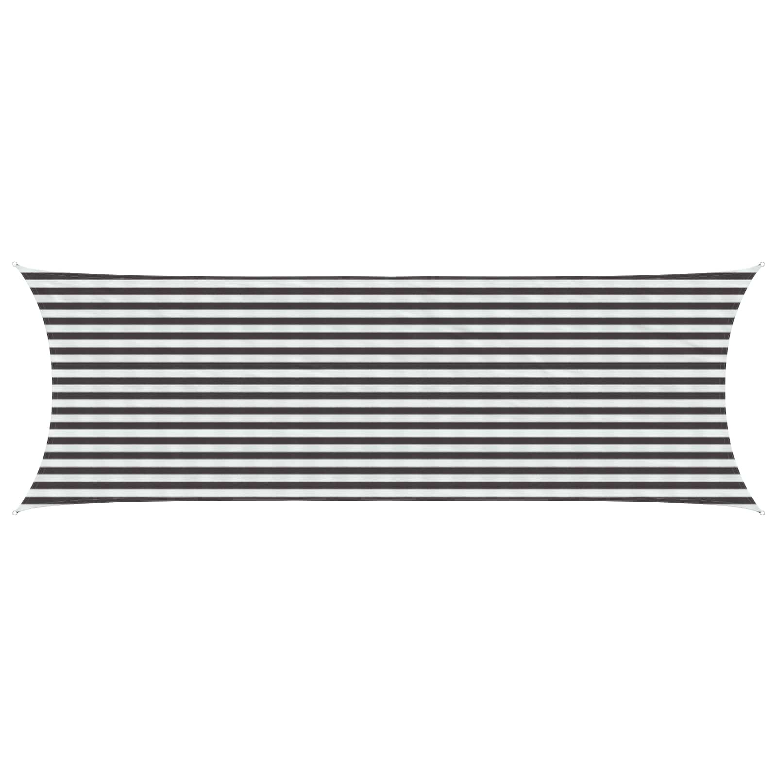 Zonneschaduwzeil Antraciet en Wit 2 x 6 m HDPE image 1