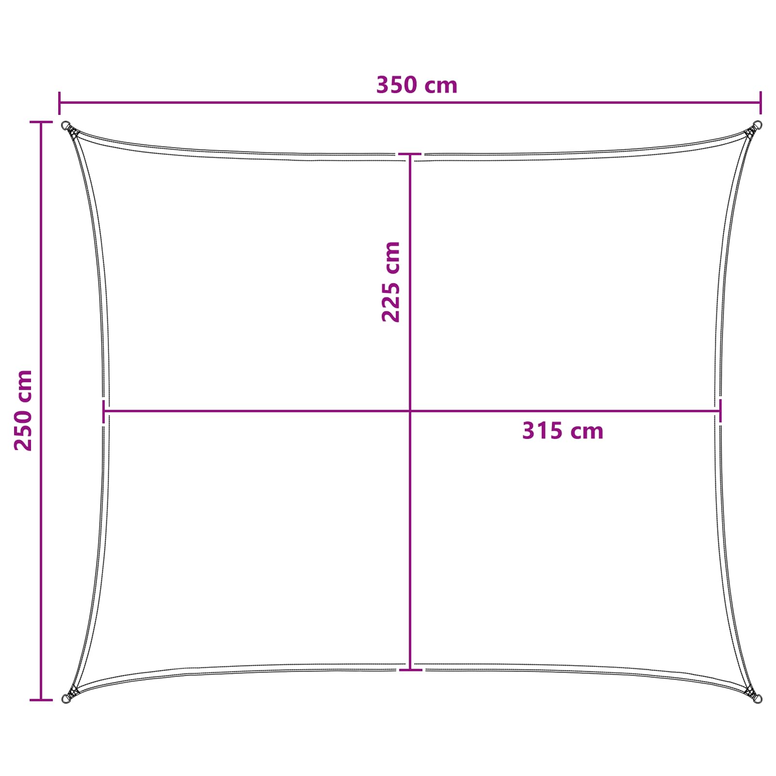 Zonneschaduwzeil Antraciet en Wit 2,5 x 3,5 m HDPE image 8