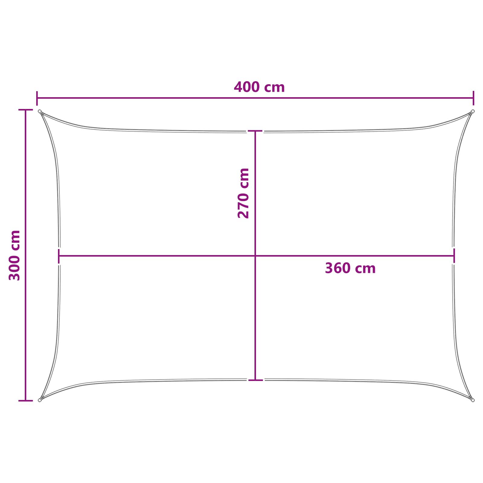 Zonneschaduwzeil Antraciet en Wit 3 x 4 m HDPE image 8