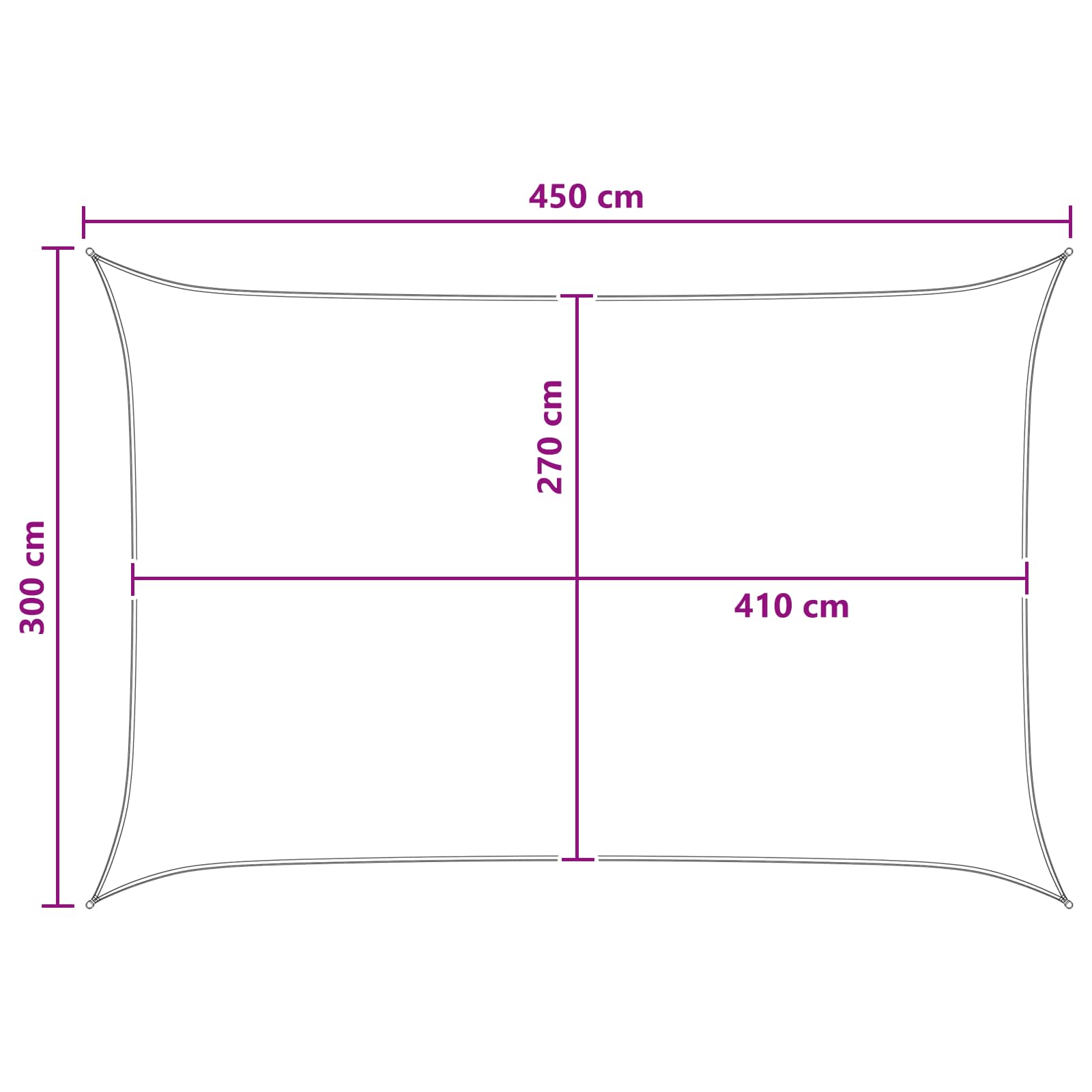 Zonneschaduwzeil Antraciet en Wit 3 x 4,5 m HDPE image 8