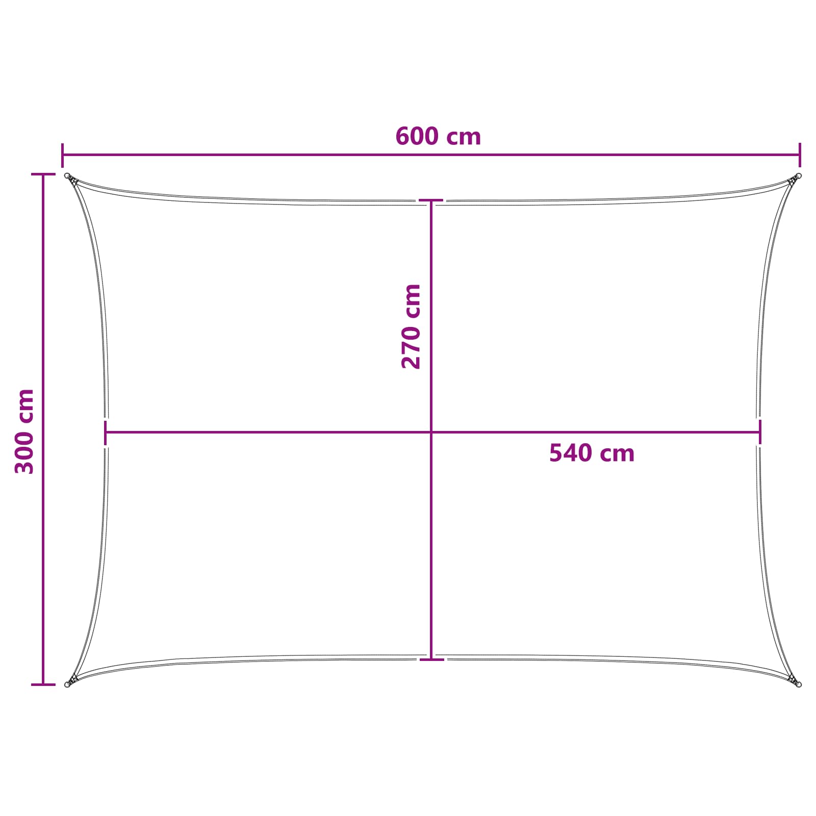 Zonneschaduwzeil Antraciet en Wit 3 x 6 m HDPE image 8