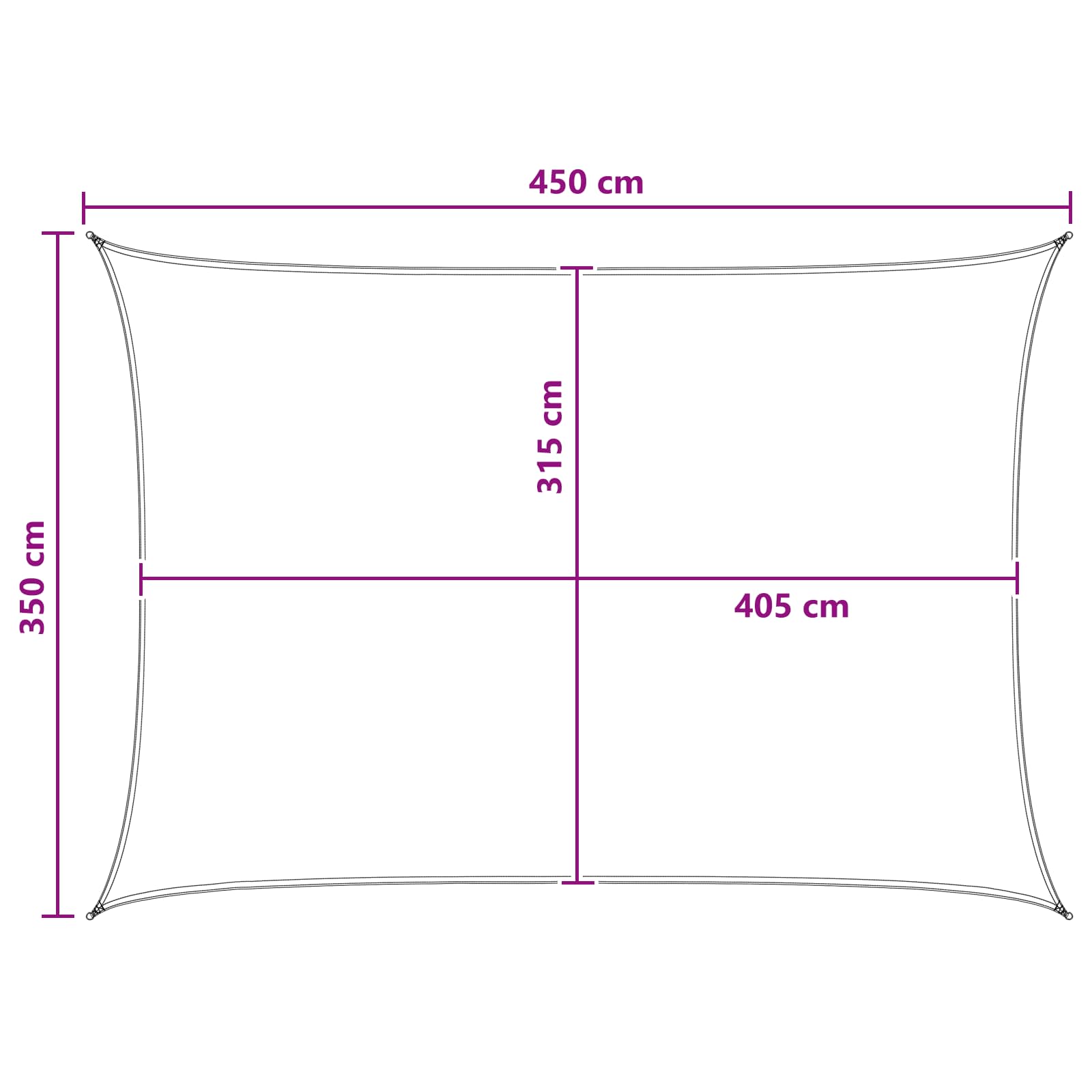 Zonneschaduwzeil Antraciet en Wit 3,5 x 4,5 m HDPE image 8