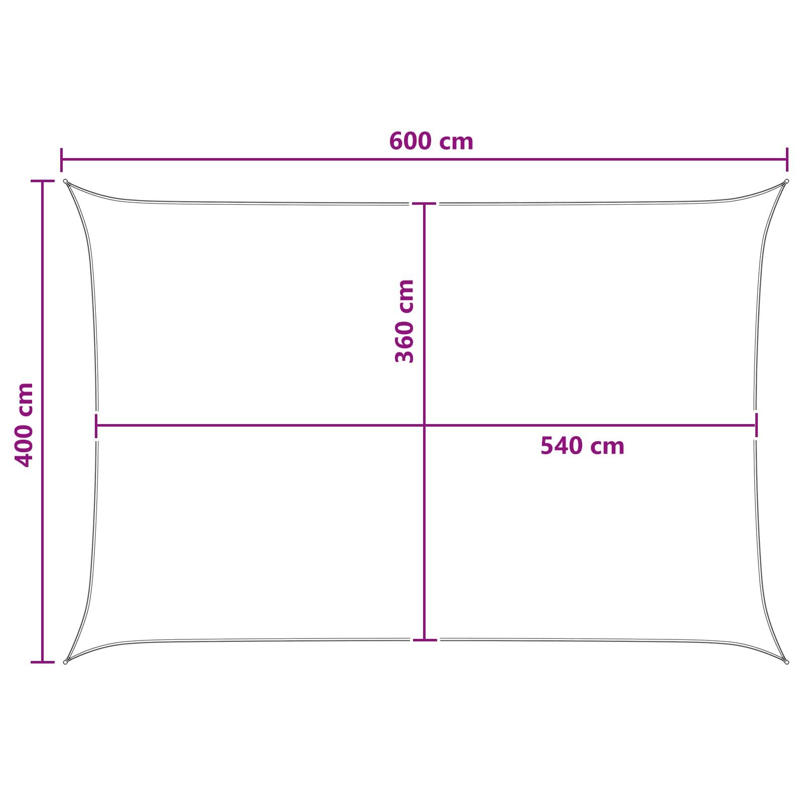 Zonneschaduwzeil Antraciet en Wit 4 x 6 m HDPE image 8