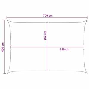 Sluneční plachta Antracitová a bílá 4 x 7 m HDPE - obrázek 8