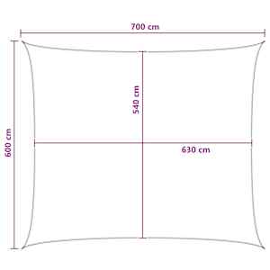Sluneční plachta Antracitová a bílá 6 x 7 m HDPE - obrázek 8