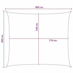 Sluneční plachta Antracitová a bílá 6 x 8 m HDPE - obrázek 8