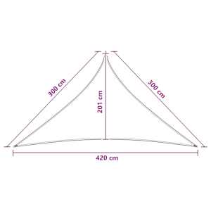 Sluneční plachta 3 x 3 x 4,2 m HDPE Trojúhelníkový - obrázek 8