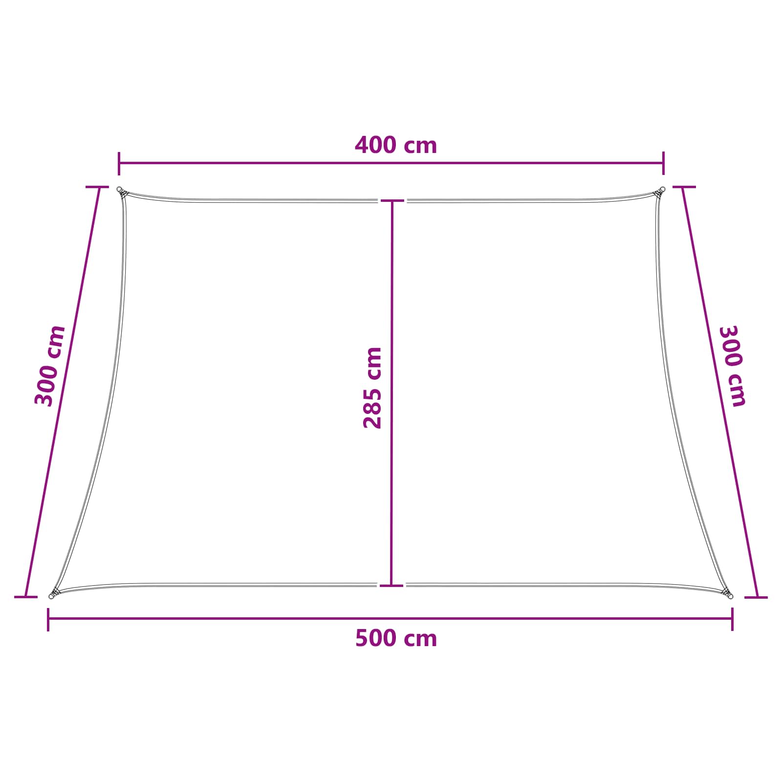 Zonneschaduwzeil Antraciet en Wit 4 / 5 x 3 m HDPE image 8