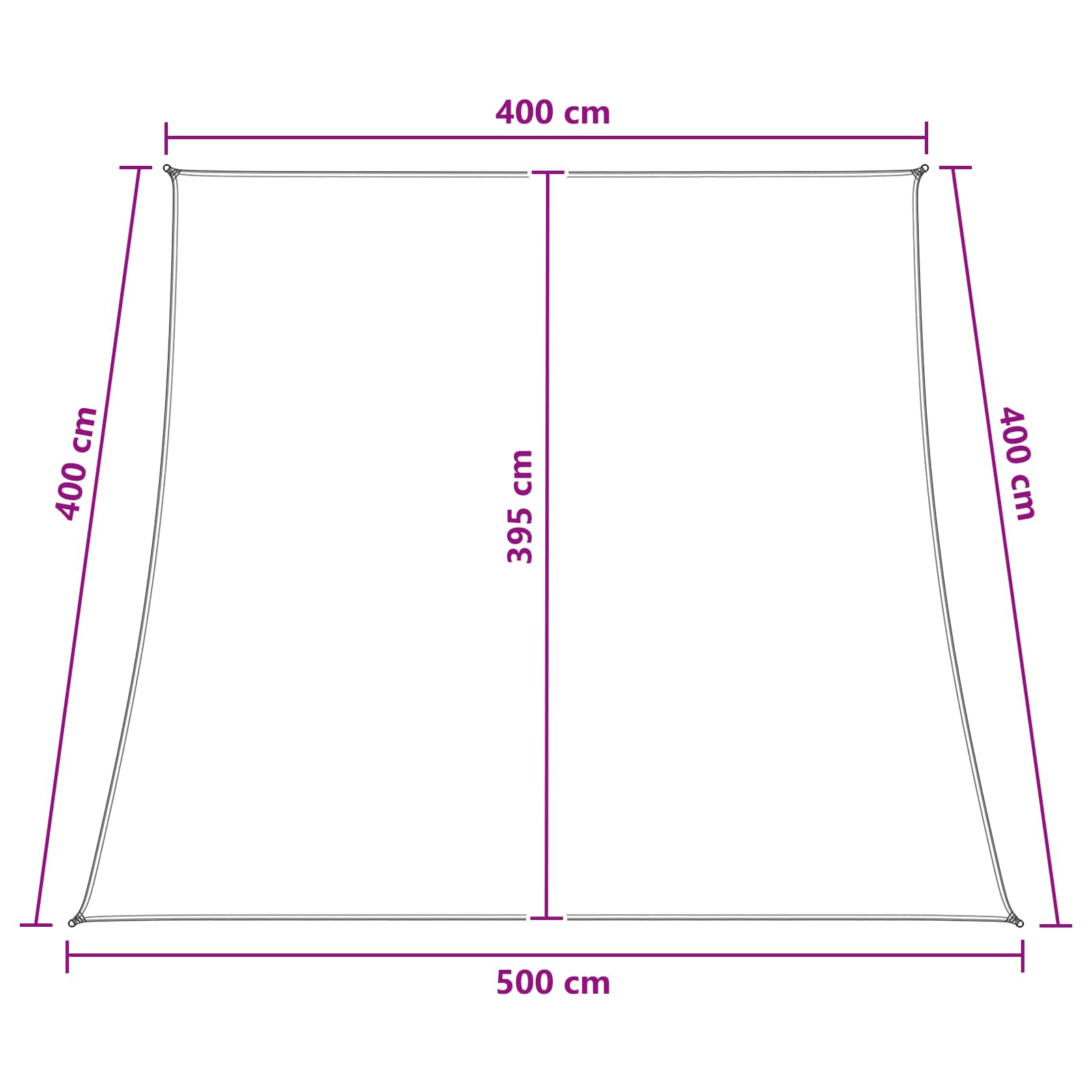 Zonneschaduwzeil Antraciet en Wit 4 / 5 x 4 m HDPE image 8