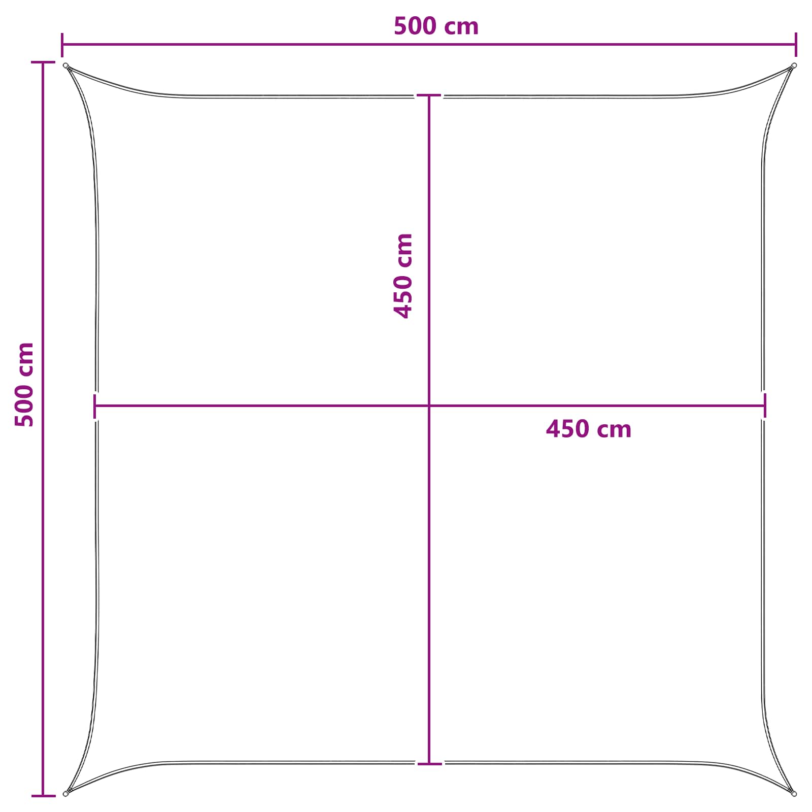 Zonneschaduwzeil Geel en Wit 5 x 5 m HDPE image 8