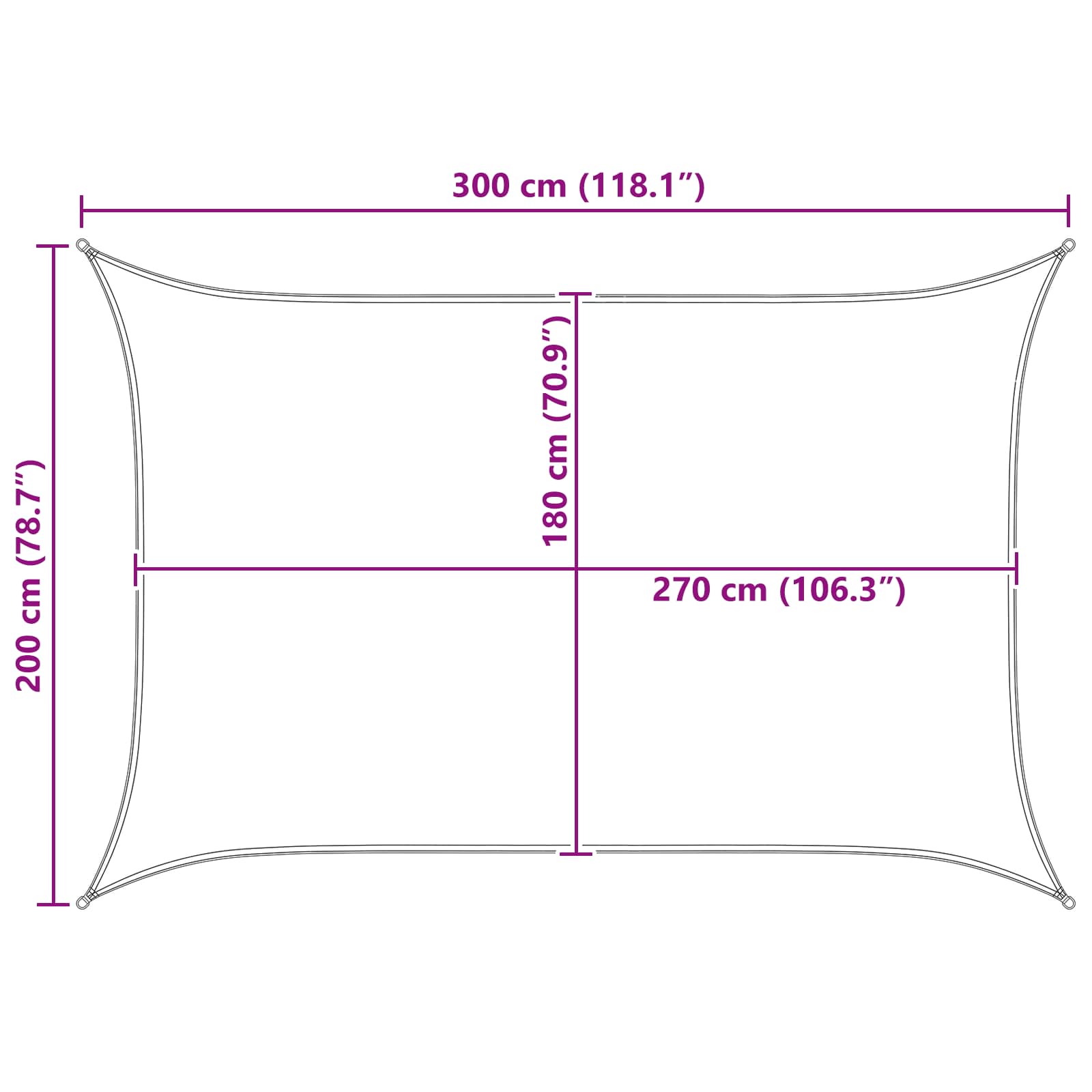 Zonneschaduwzeil Geel en Wit 2 x 3 m HDPE image 10