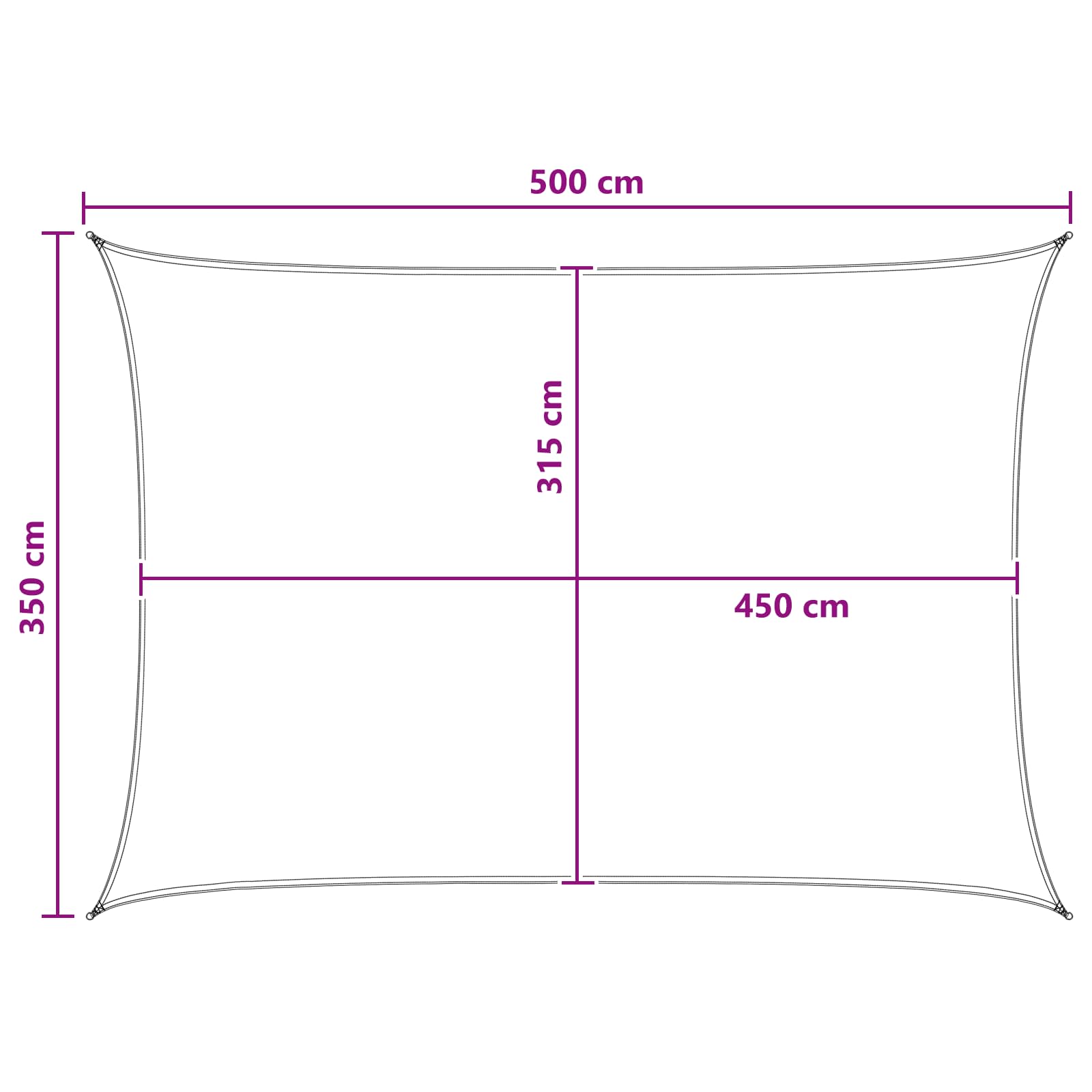 Zonneschaduwzeil Geel en Wit 3,5 x 5 m HDPE image 8