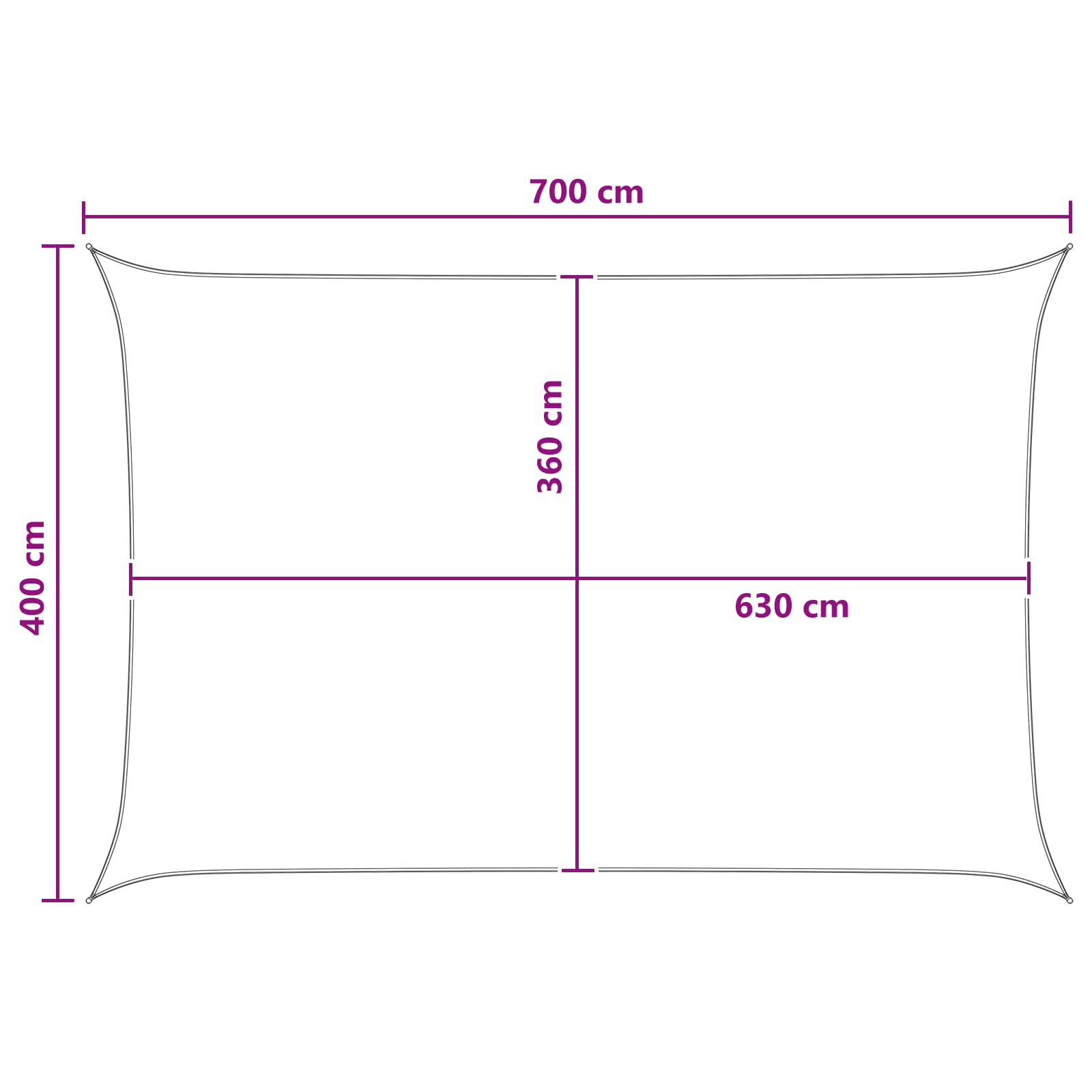 Zonneschaduwzeil Geel en Wit 4 x 7 m HDPE image 8