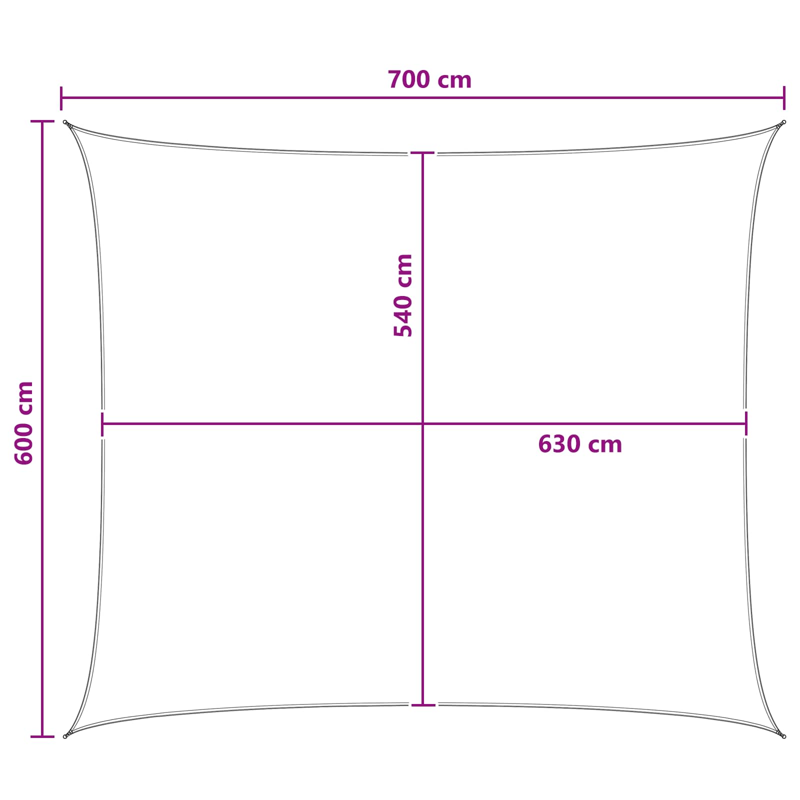 Zonneschaduwzeil Geel en Wit 6 x 7 m HDPE image 8