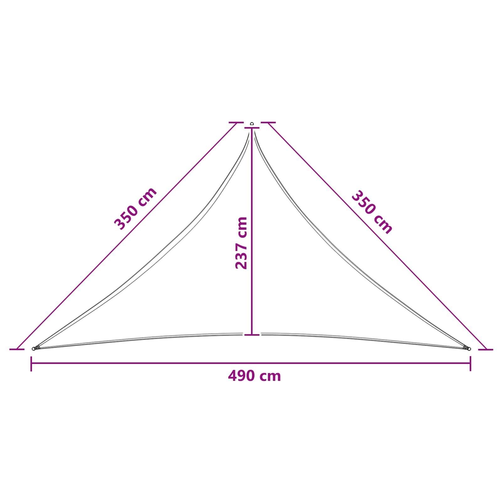 Zonneschaduwzeil 3,5 x 3,5 x 4,9 m HDPE image 8
