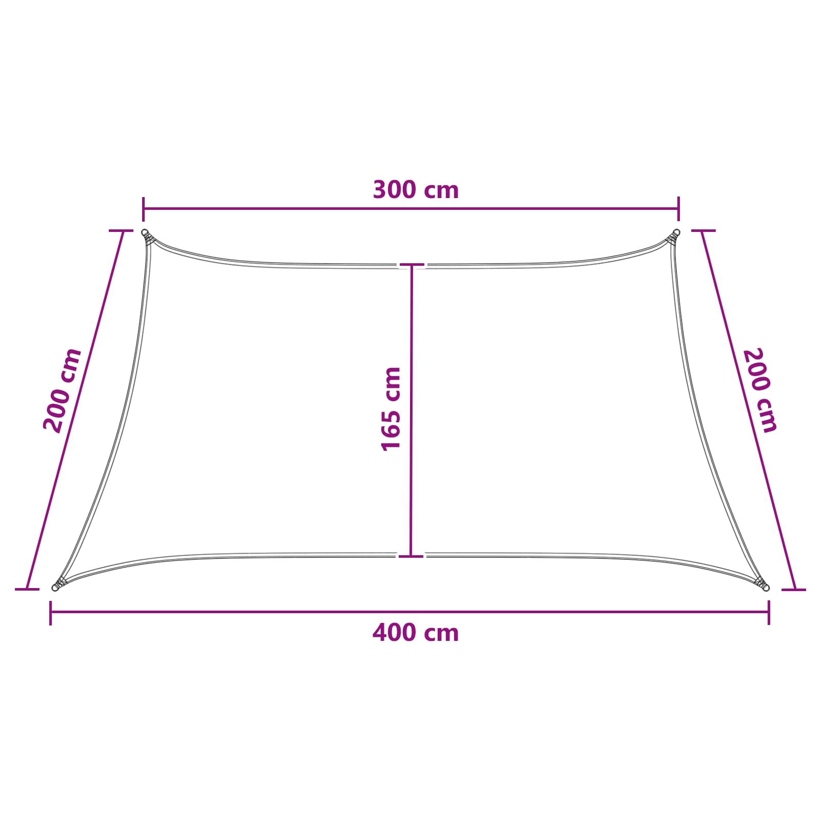 Zonneschaduwzeil Geel en Wit 3 / 4 x 2 m HDPE image 8