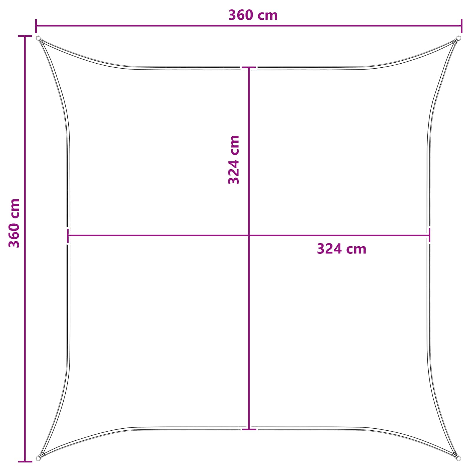 Zonneschaduwzeil Blauw en Wit 3,6 x 3,6 m HDPE image 8