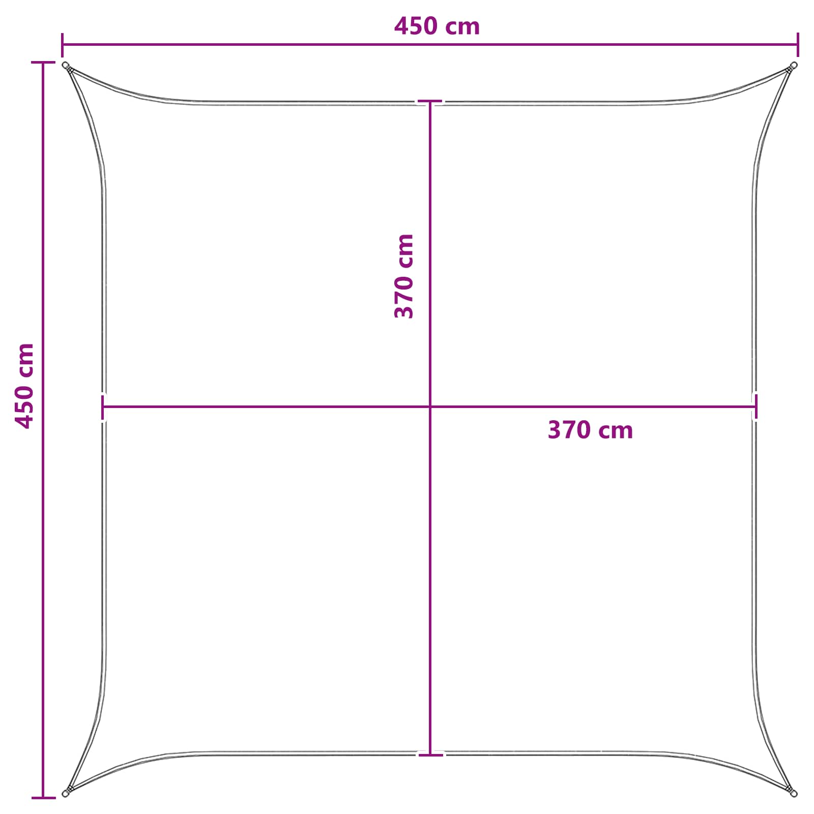 Zonneschaduwzeil Blauw en Wit 4,5 x 4,5 m HDPE image 8