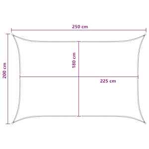 Sluneční plachta Modrá a bílá 2 x 2,5 m HDPE - obrázek 8